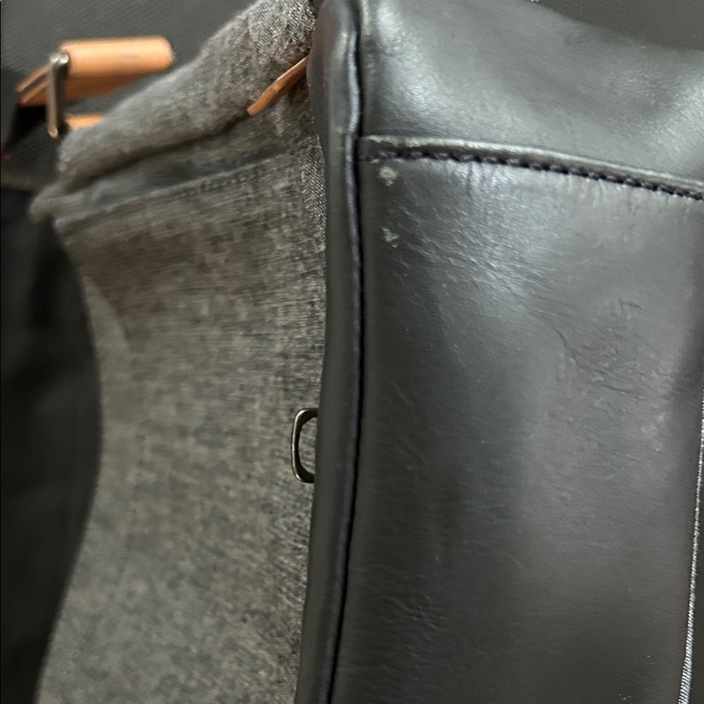 EUC Fossil Gray and Tan Messenger Bag holds laptop. - Picture 15 of 16